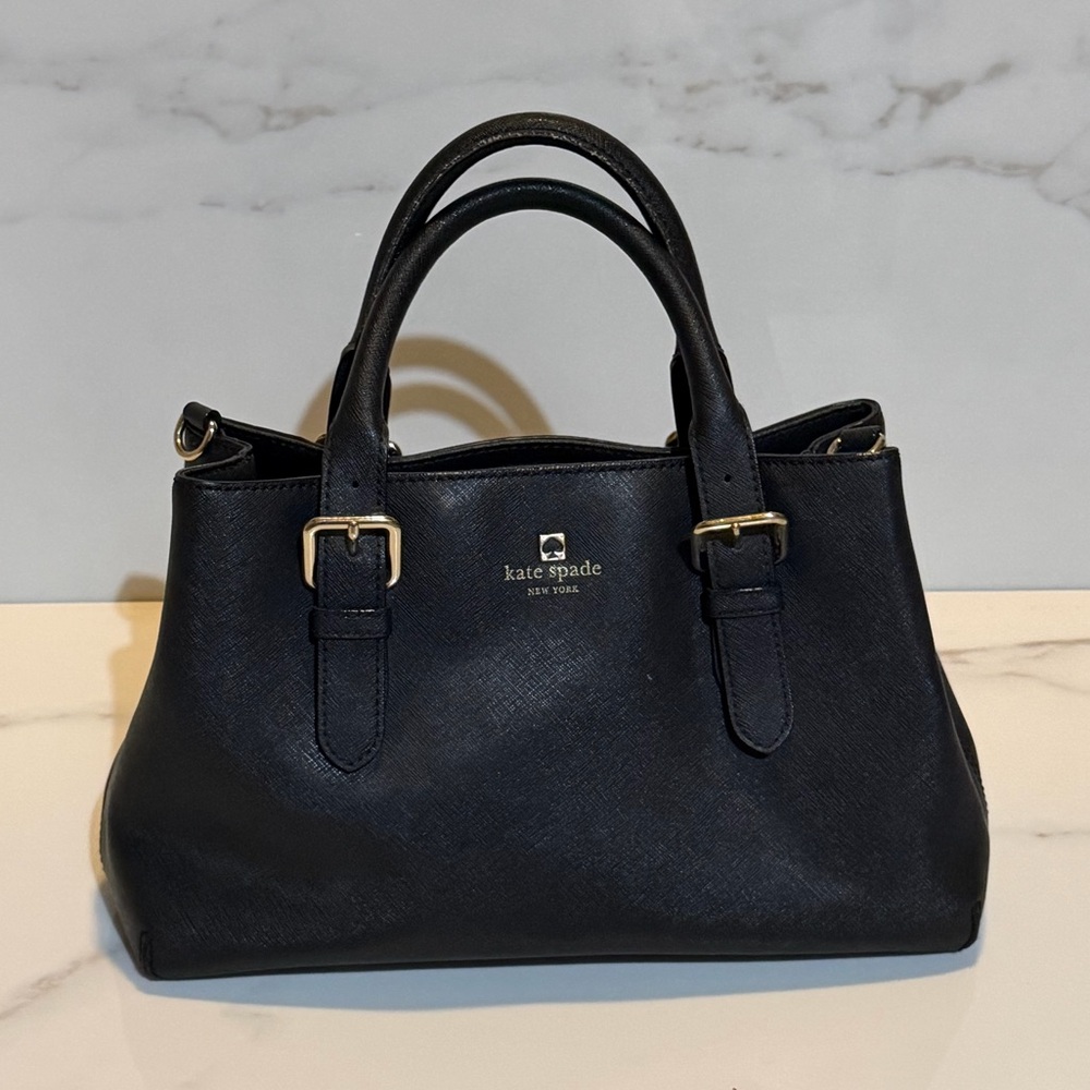 Kate Spade Black Purse with Gold Accents